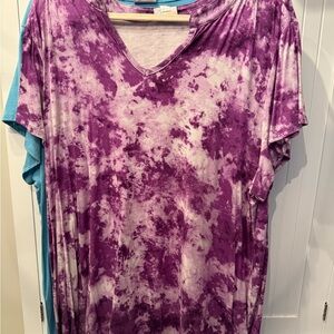 LuLaRoe Purple Tie-Dye Women's Layla Top